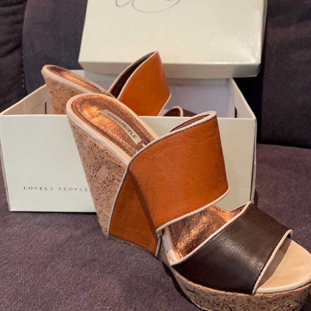 Lovely People Wedges Multi Brown Size 8.5